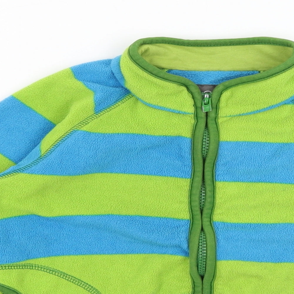 Lindex Boys Green Striped  Full Zip Jumper Size 5-6 Years