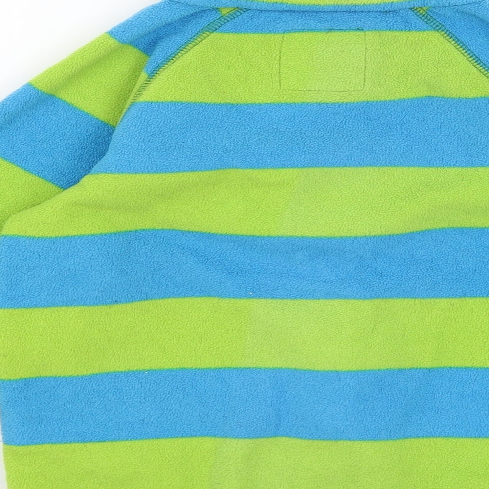 Lindex Boys Green Striped  Full Zip Jumper Size 5-6 Years