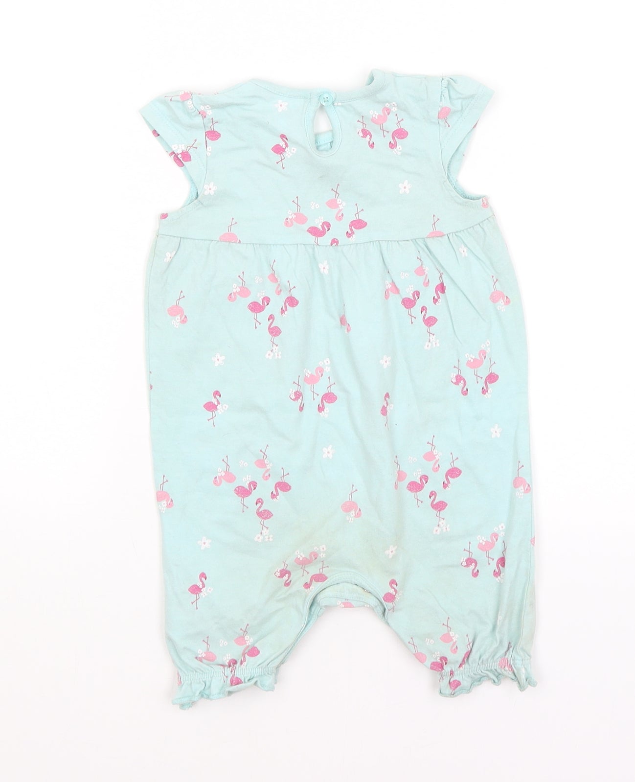 George Baby Blue   Romper One-Piece Size 9-12 Months  - Flamingoes