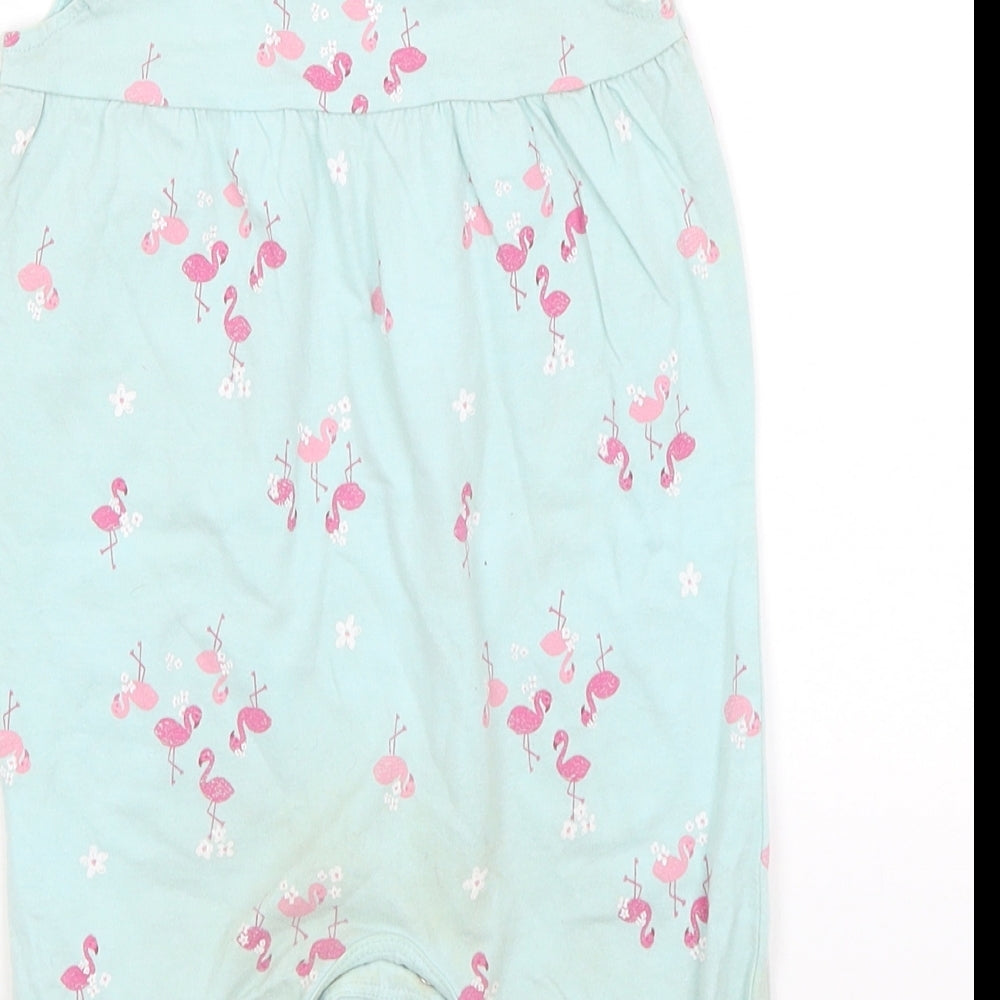 George Baby Blue   Romper One-Piece Size 9-12 Months  - Flamingoes