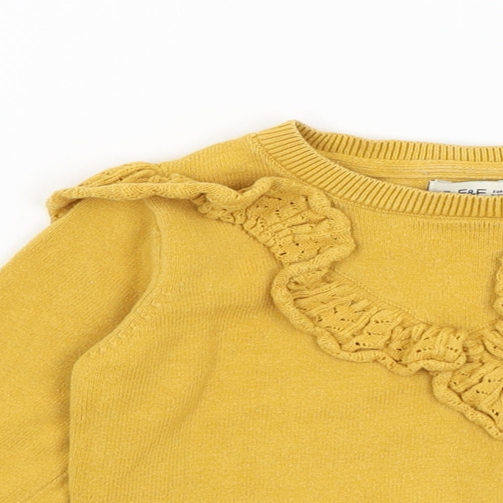 F&F Girls Yellow   Pullover Jumper Size 2-3 Years