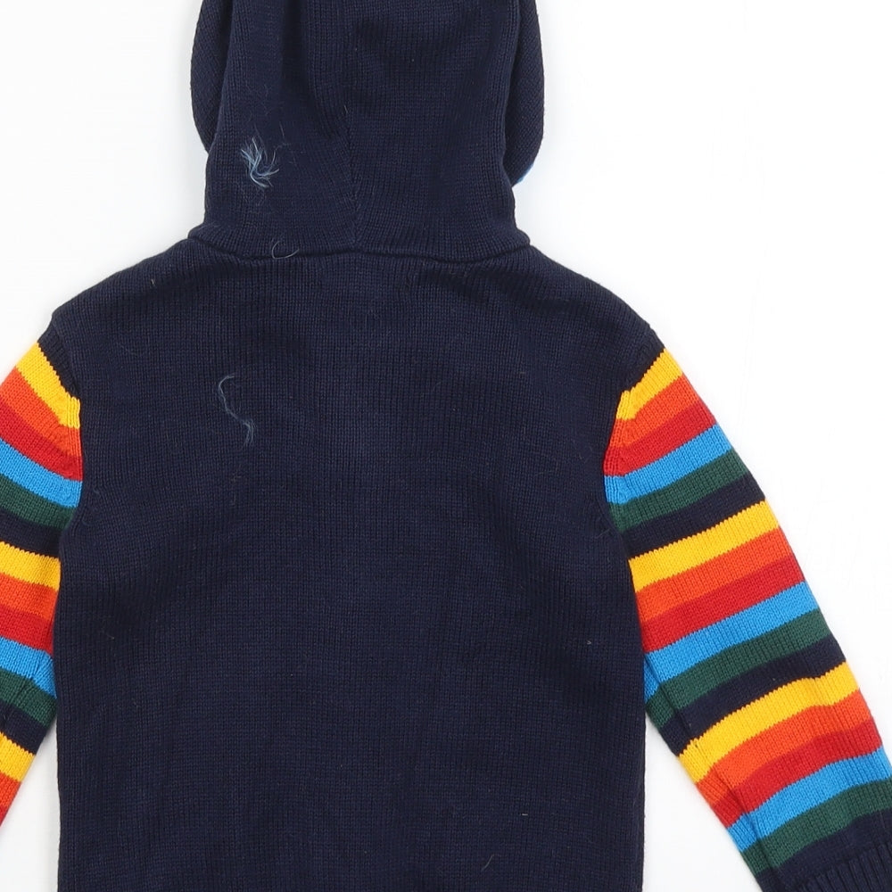 Blue Zoo Girls Blue   Full Zip Hoodie Size 2-3 Years  - Dinosaurs