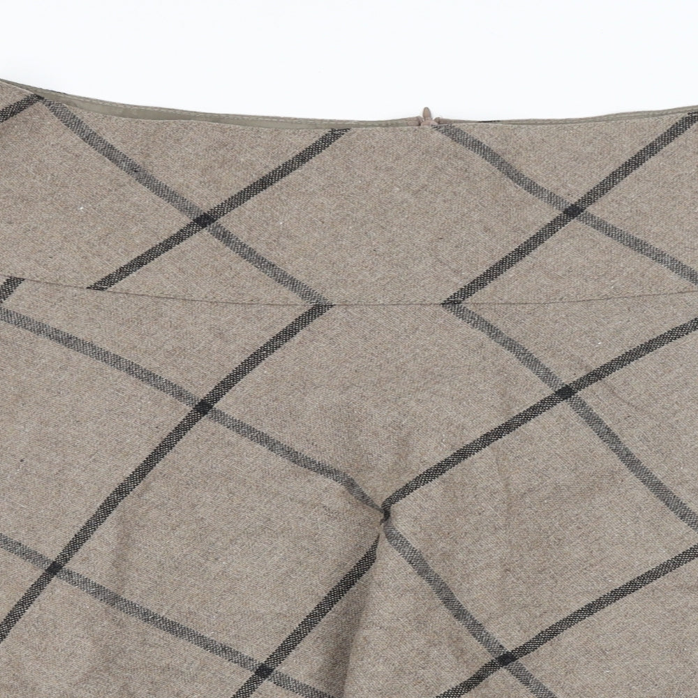 Gerry Webber Womens Brown Check  Flare Skirt Size 16