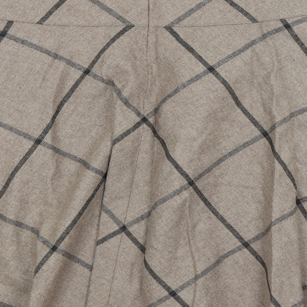 Gerry Webber Womens Brown Check  Flare Skirt Size 16