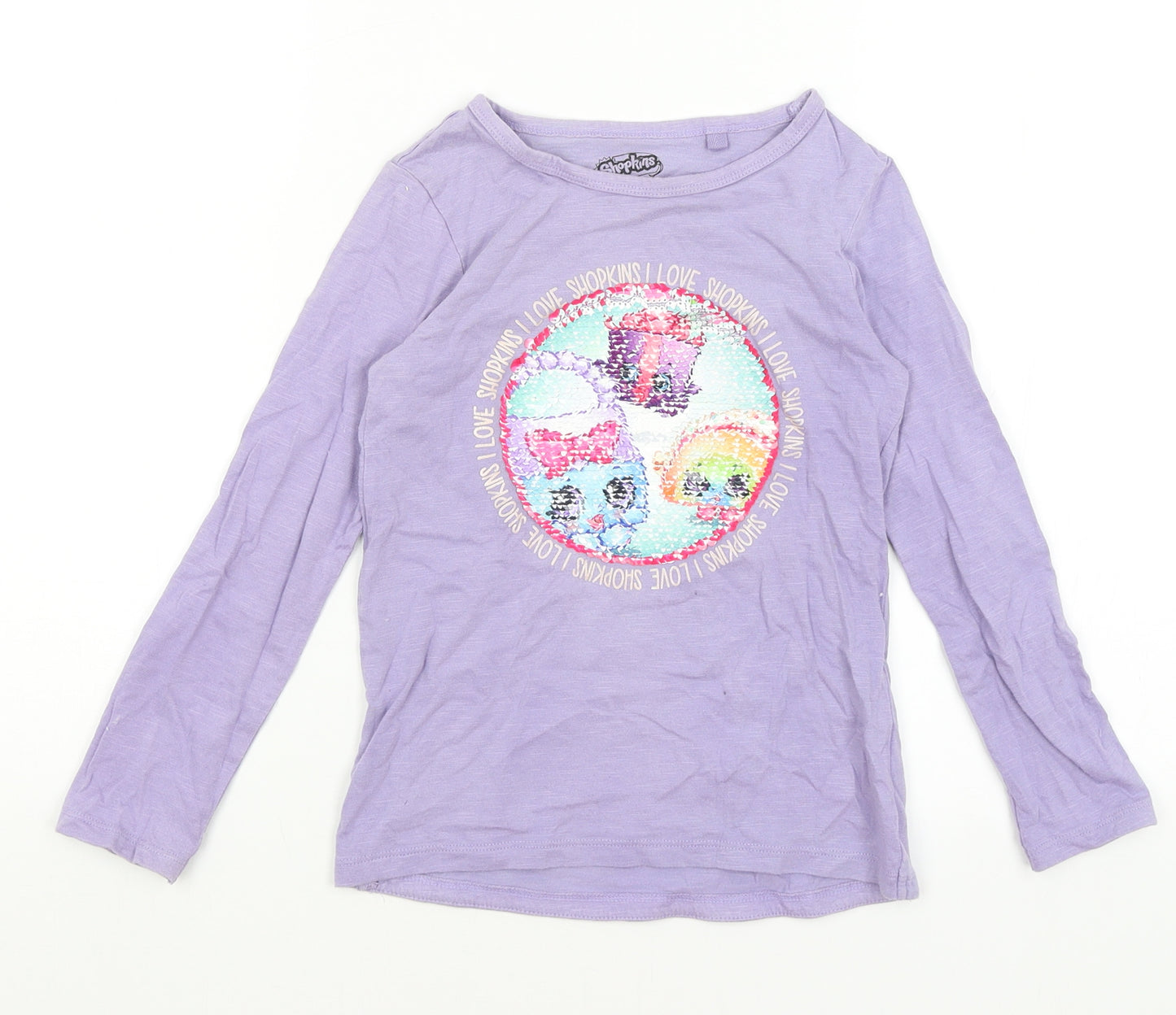 NEXT Girls Purple   Basic T-Shirt Size 6 Years  - Shopkins