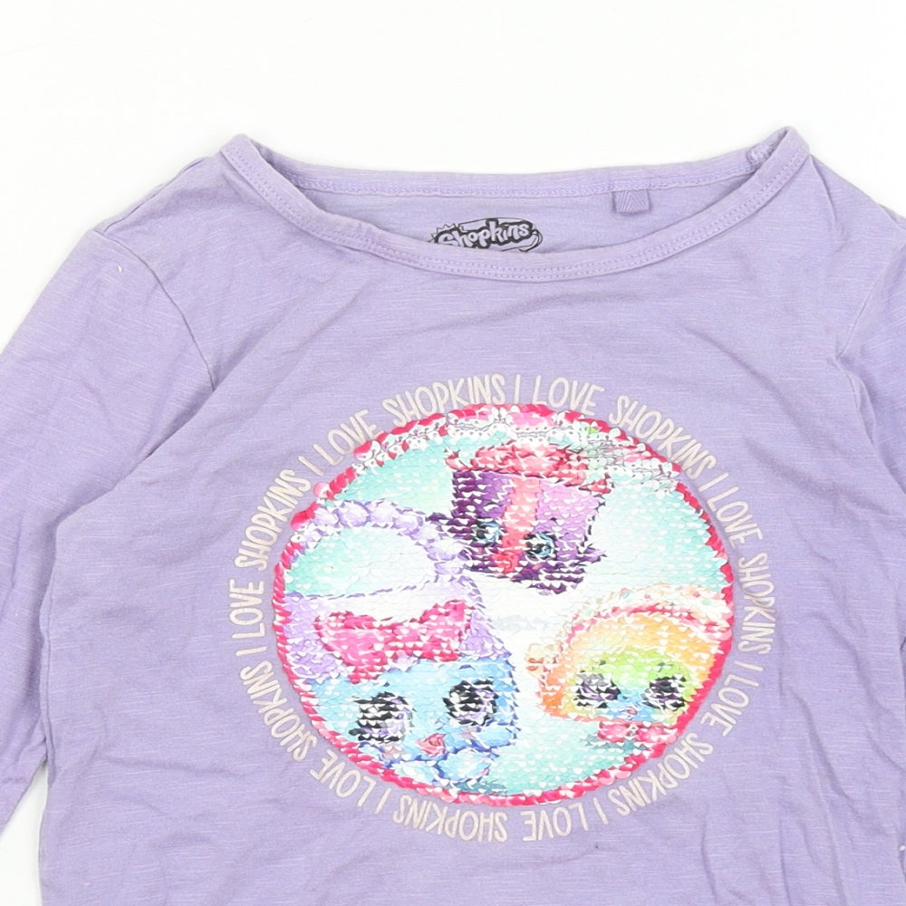 NEXT Girls Purple   Basic T-Shirt Size 6 Years  - Shopkins