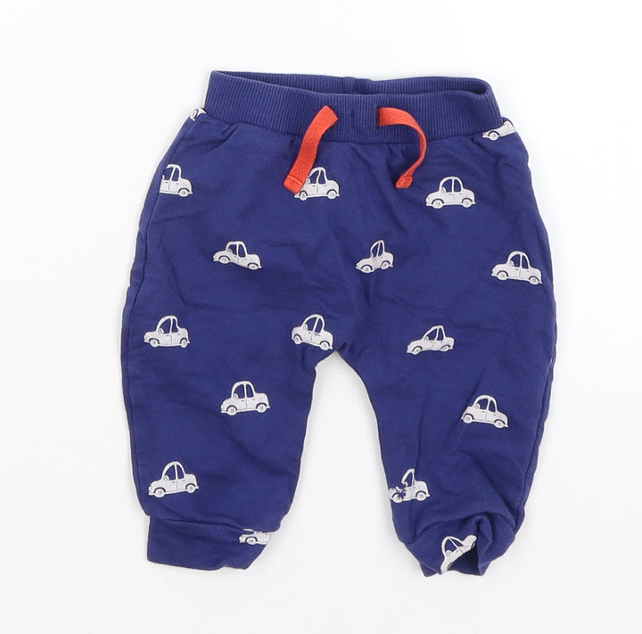 Blue Zoo Baby Blue Jogger Trousers Size 3-6 Months - Cars