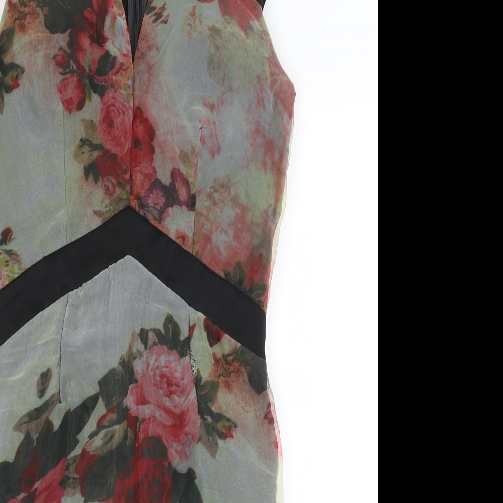 Little Misstress Womens Black Floral  Pencil Dress  Size 12