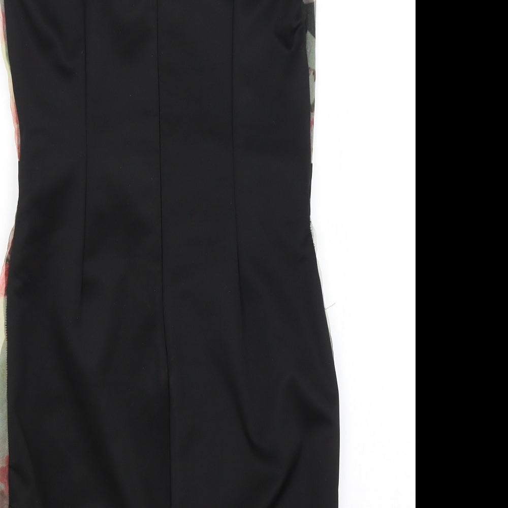 Little Misstress Womens Black Floral  Pencil Dress  Size 12