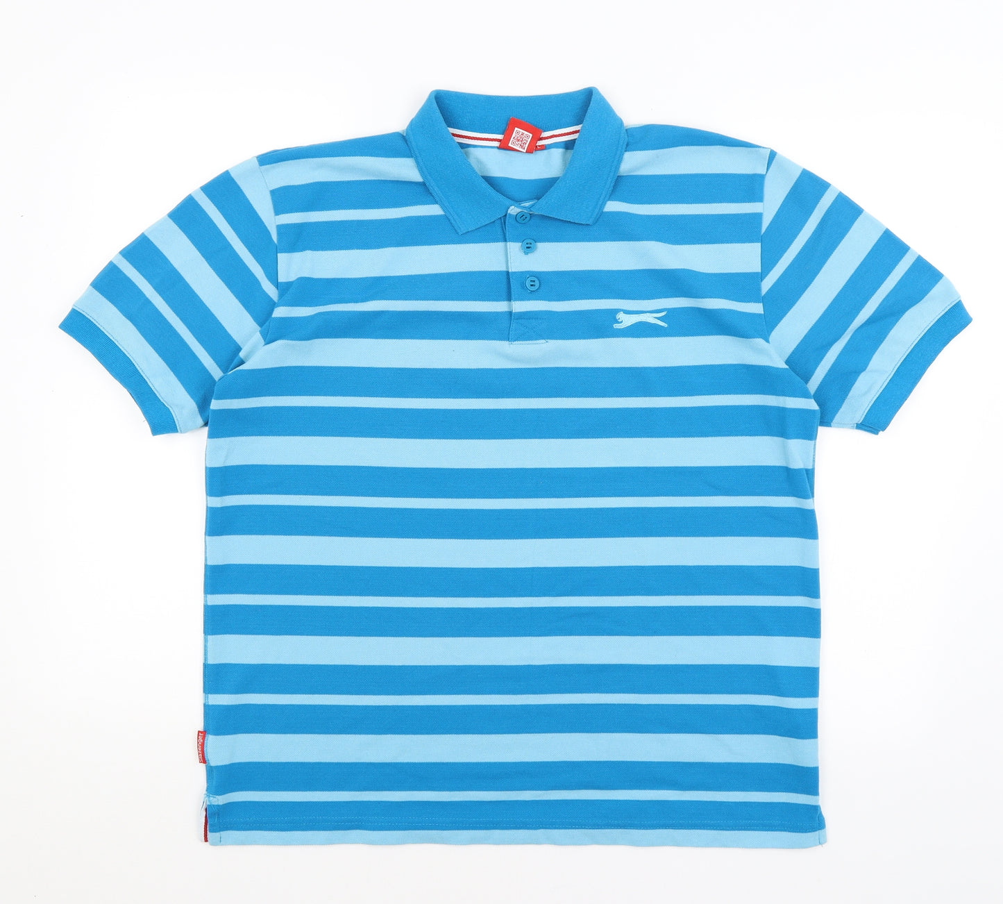 Slazenger Mens Blue Striped   Polo Size L