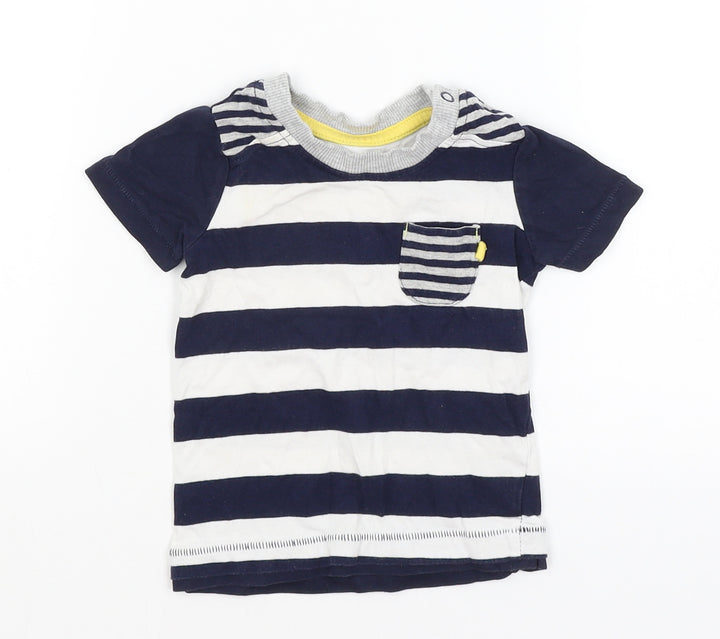 George Baby Blue Striped Basic T-Shirt Size 6-9 Months