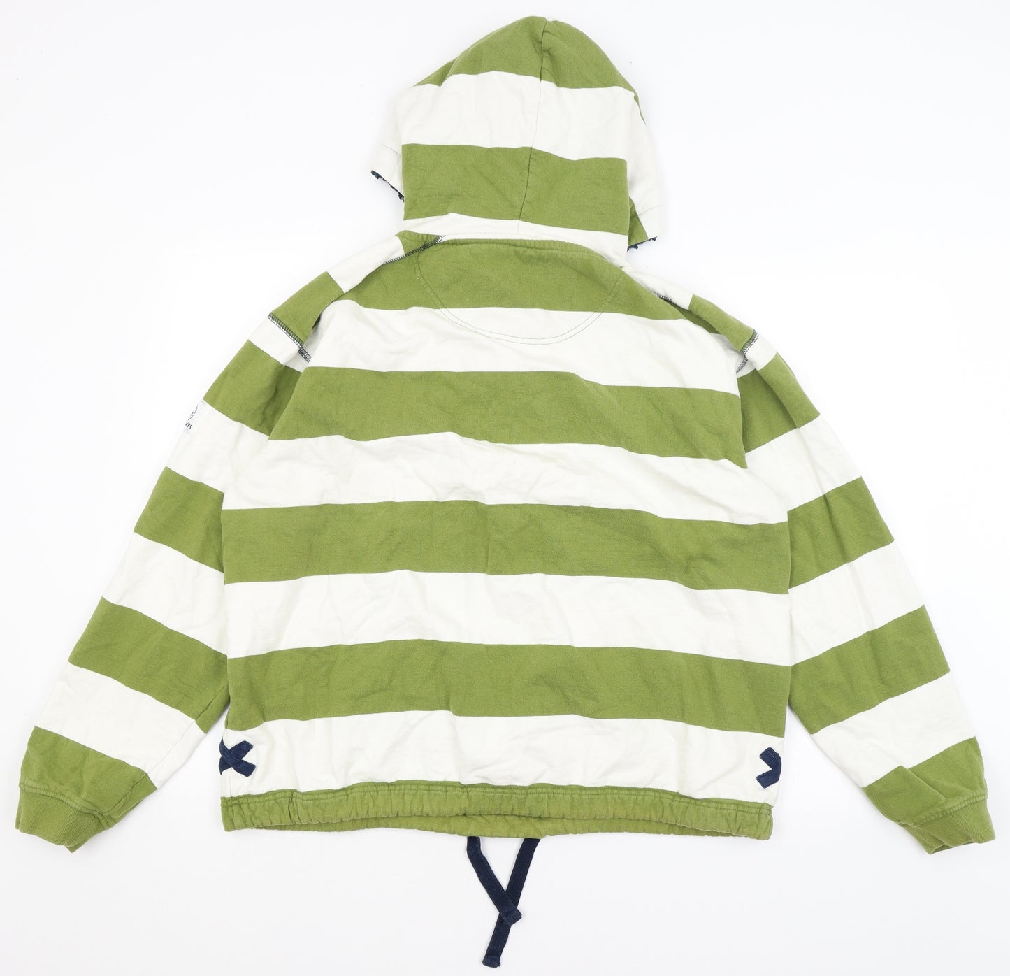Lazy Jacks Mens Green Striped  Pullover Hoodie Size XL