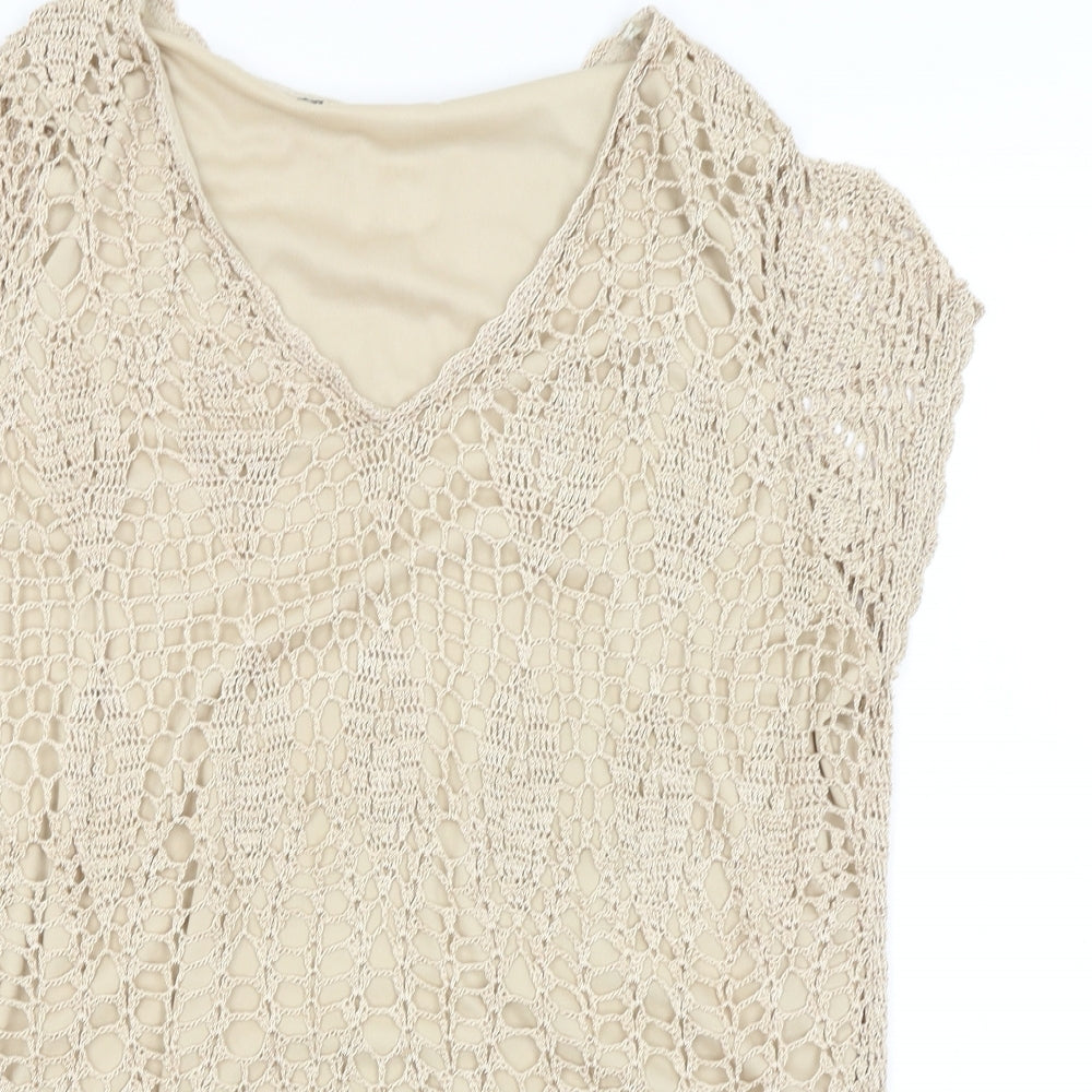 Evans Womens Gold   Basic T-Shirt Size 18