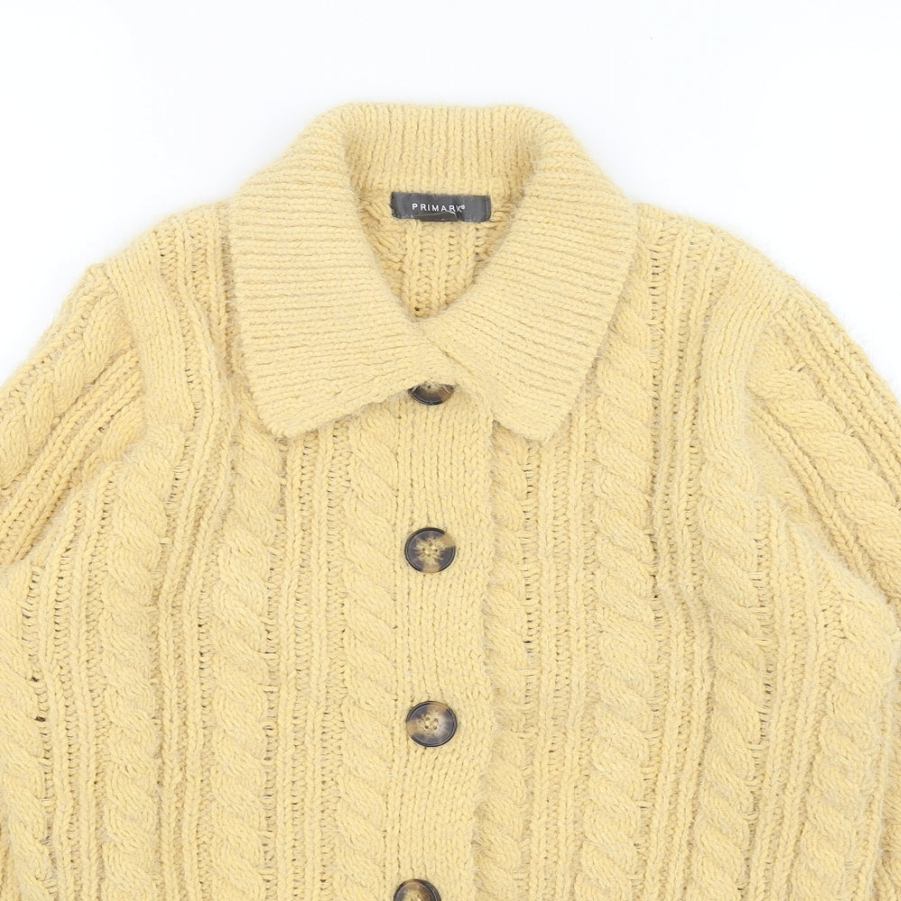 Primark Womens Yellow   Cardigan Jumper Size M
