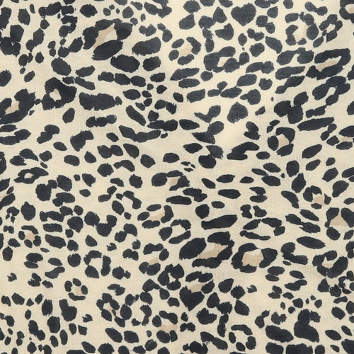 New Look Womens Orange Animal Print  Basic Button-Up Size S