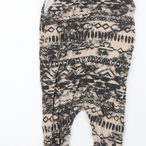 Ginikins Girls Brown Geometric  Dungaree One-Piece Size 12 Months