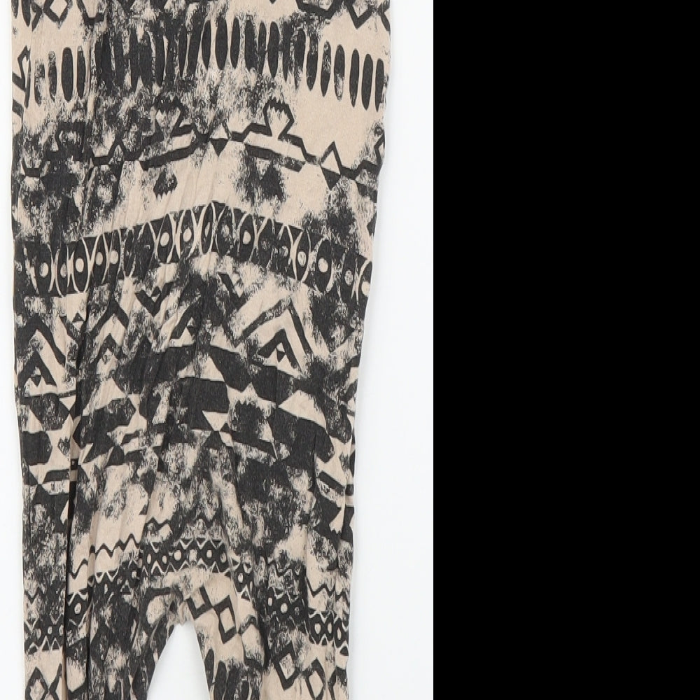 Ginikins Girls Brown Geometric  Dungaree One-Piece Size 12 Months
