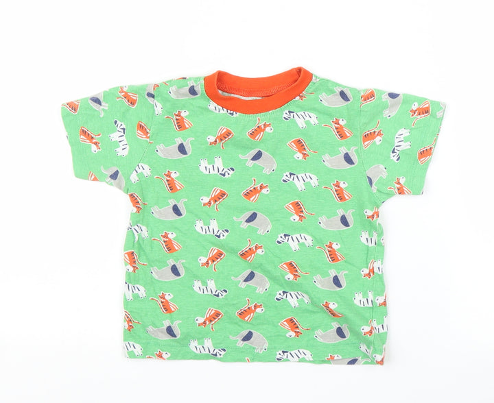 Kids Boys Green Basic T-Shirt Size 2 Years