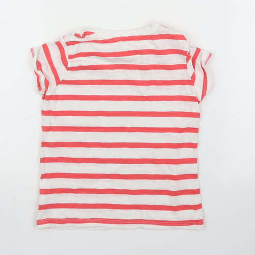 NEXT Girls Red Striped  Basic T-Shirt Size 3 Years