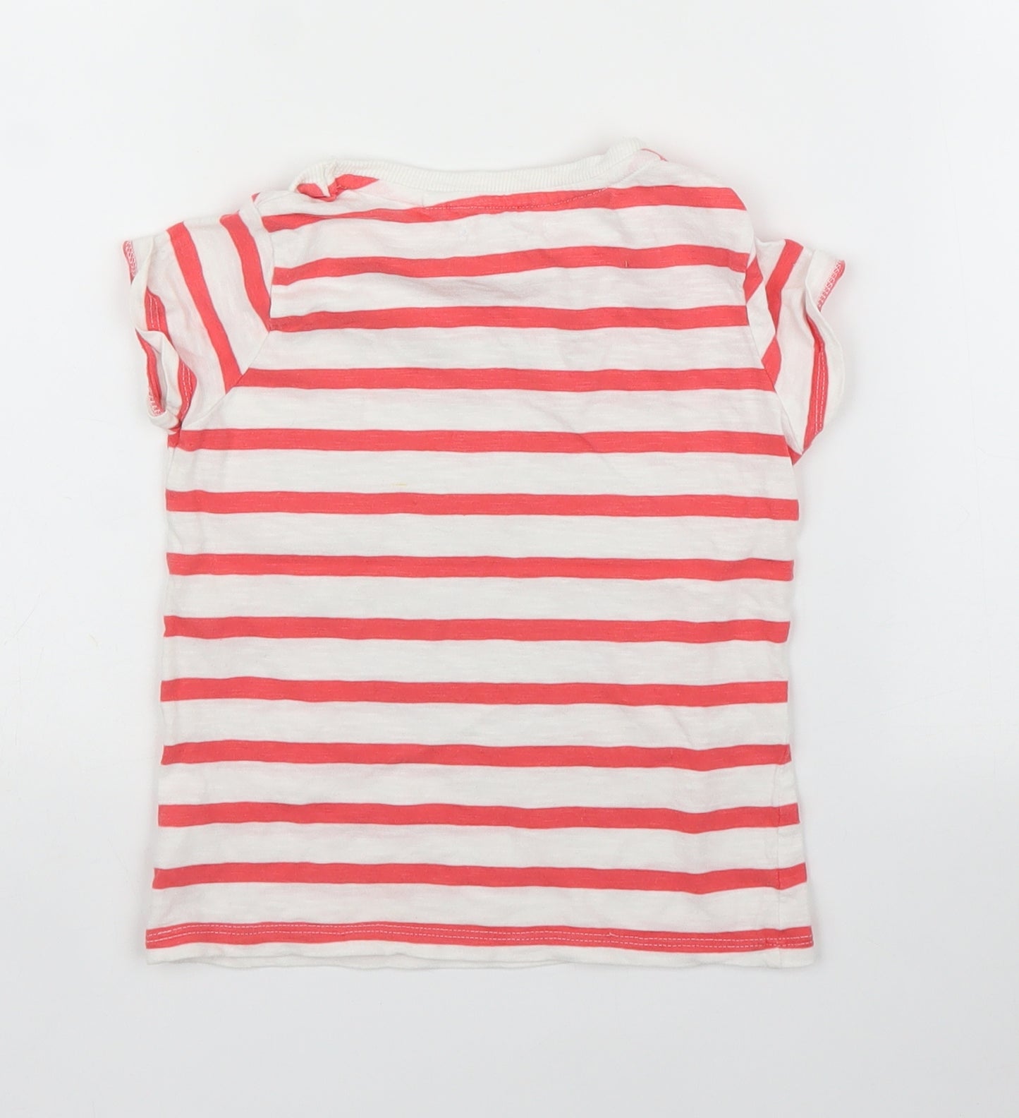 NEXT Girls Red Striped  Basic T-Shirt Size 3 Years