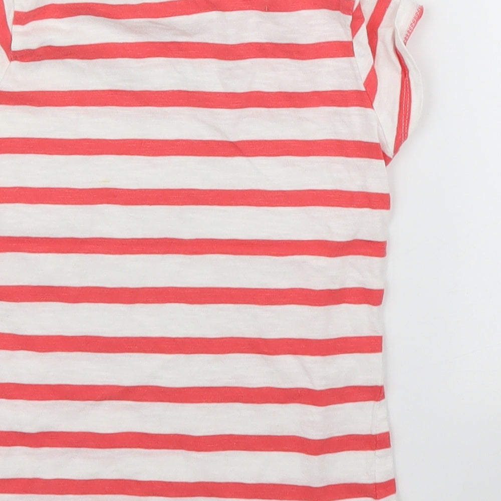 NEXT Girls Red Striped  Basic T-Shirt Size 3 Years
