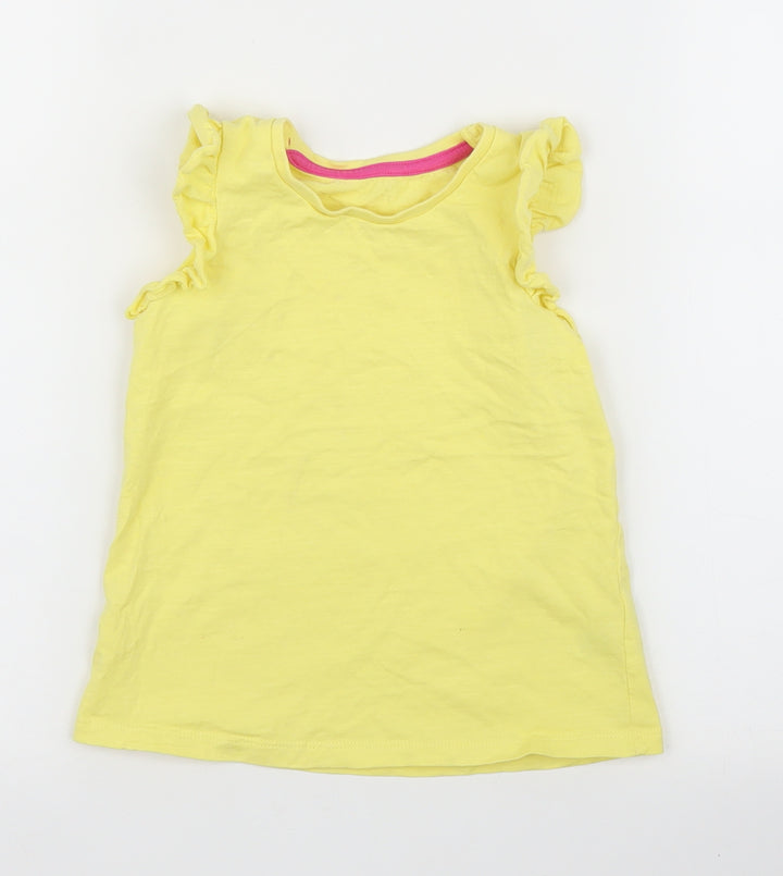 Matalan Girls Yellow   Basic T-Shirt Size 2 Years