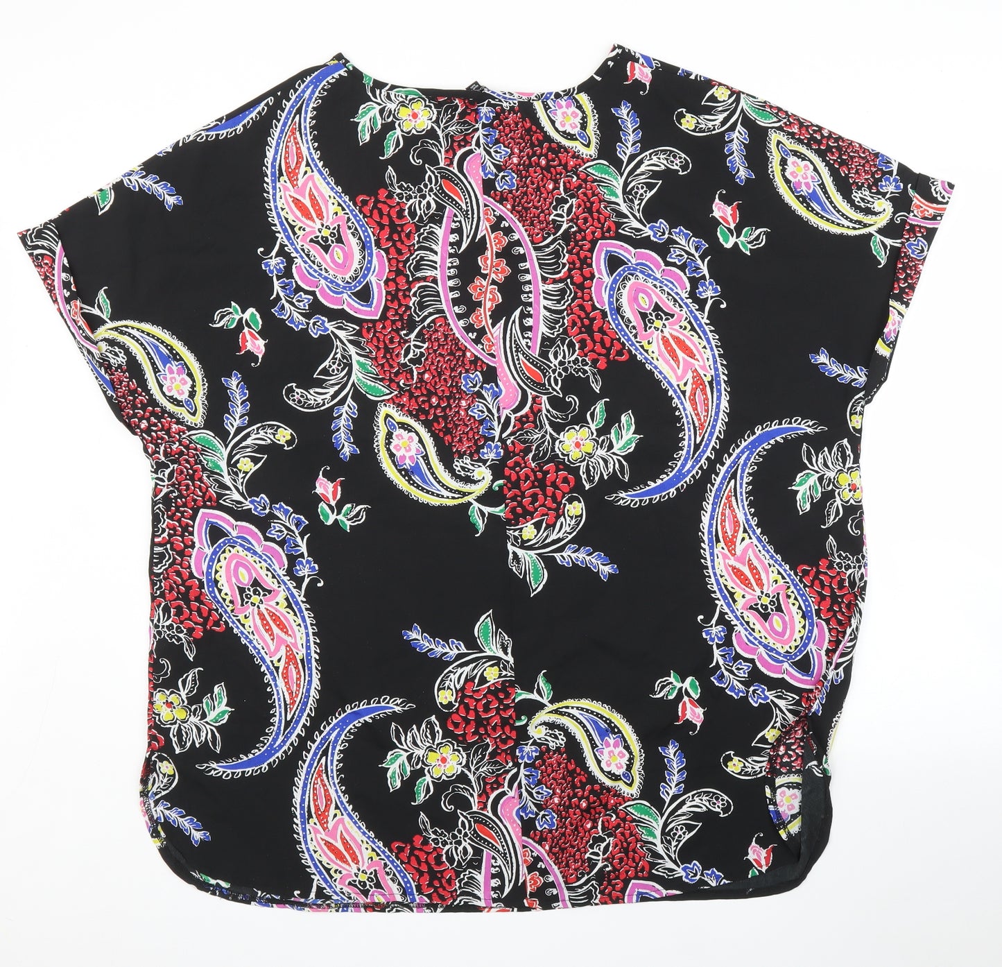 Capsule Womens Black Paisley  Basic Blouse Size 24