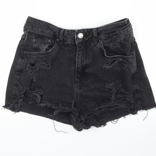 Topshop Womens Black  Denim Culotte Shorts Size 28 in