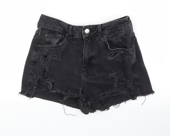 Topshop Womens Black Denim Culotte Shorts Size 28 in