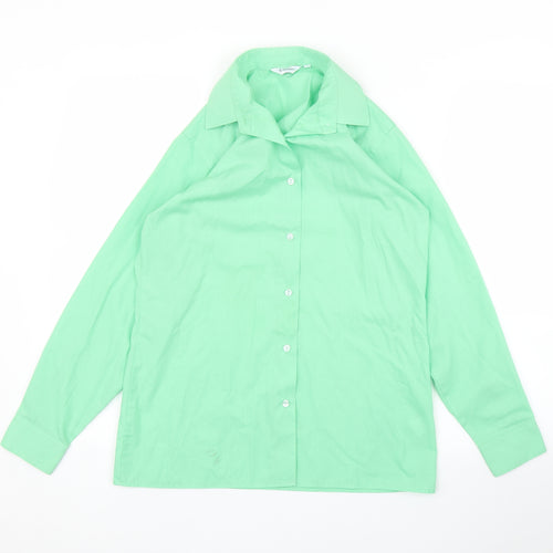 TruTex Womens Green   Basic Button-Up Size M