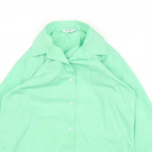 TruTex Womens Green   Basic Button-Up Size M