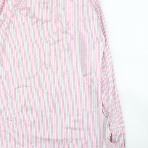 Raymond Shop Mens Pink Striped   Button-Up Size M