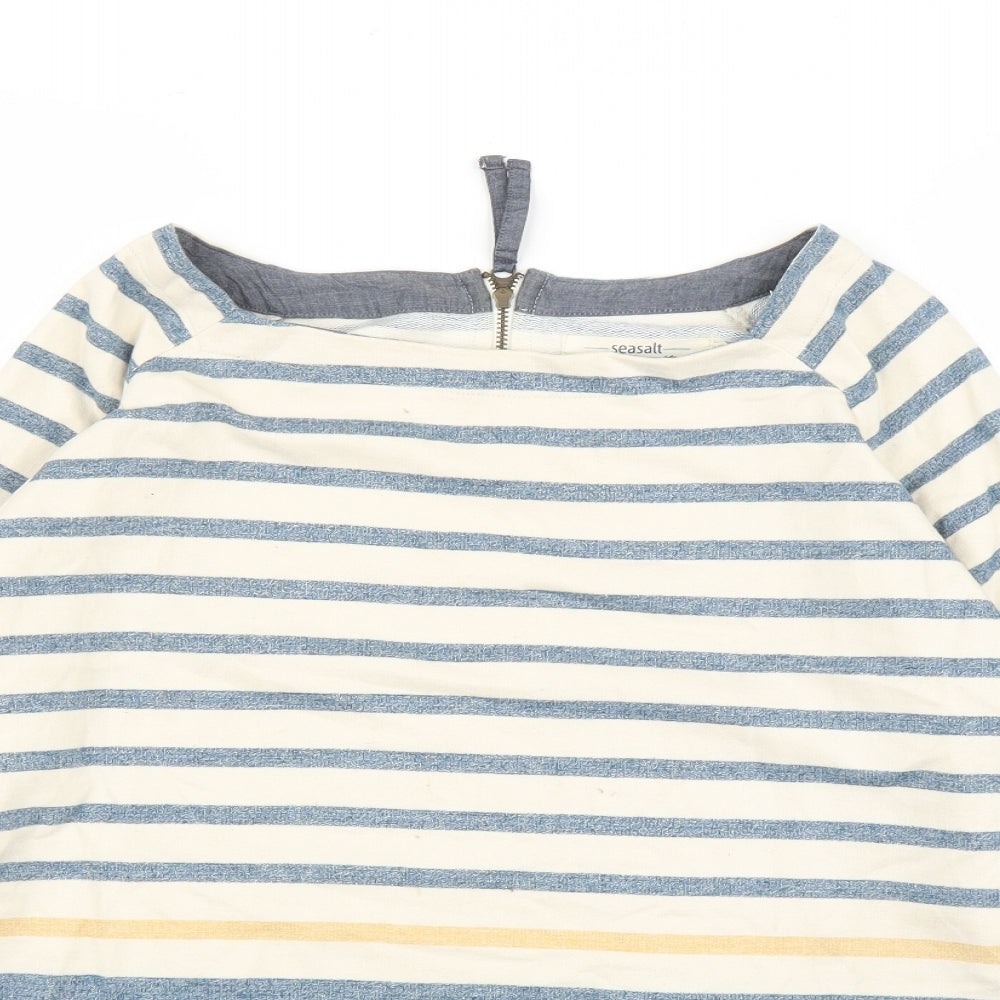 Seasalt Womens Blue Striped  Pullover Jumper Size 14