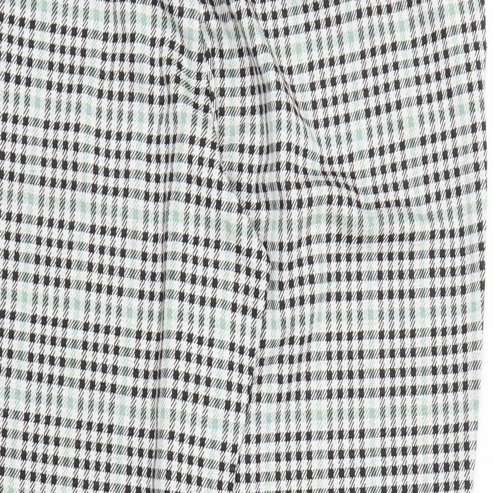 H&M Womens Green Houndstooth  Capri Trousers Size L L27 in