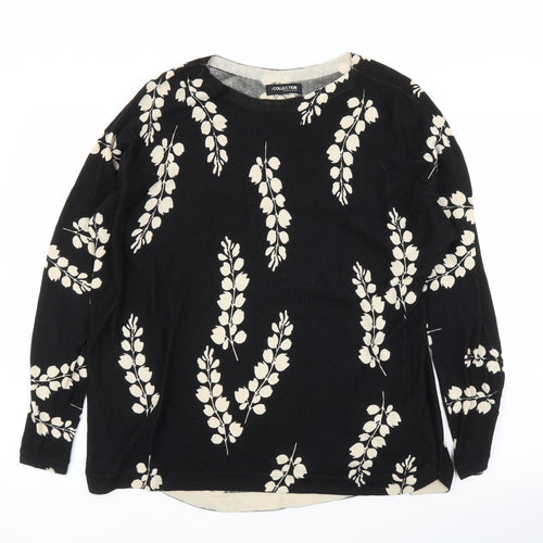 Debenhams Womens Black Floral  Pullover Jumper Size 16