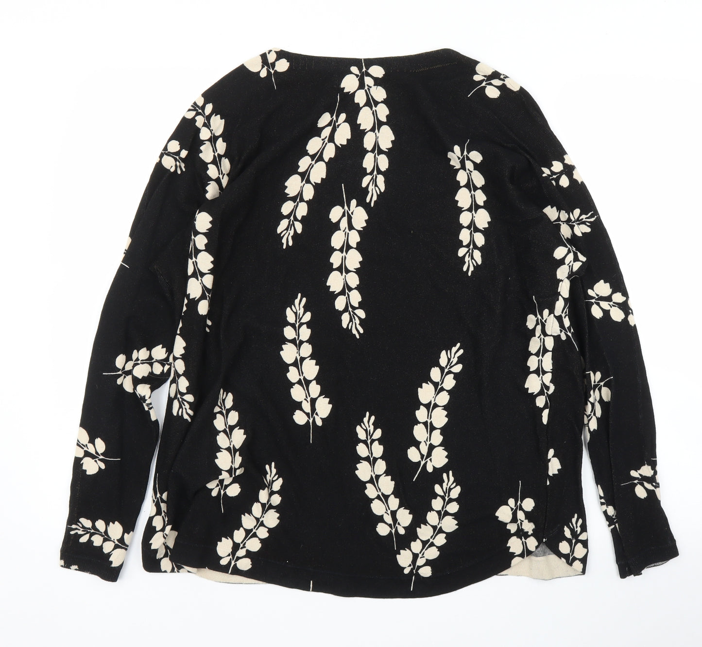 Debenhams Womens Black Floral  Pullover Jumper Size 16
