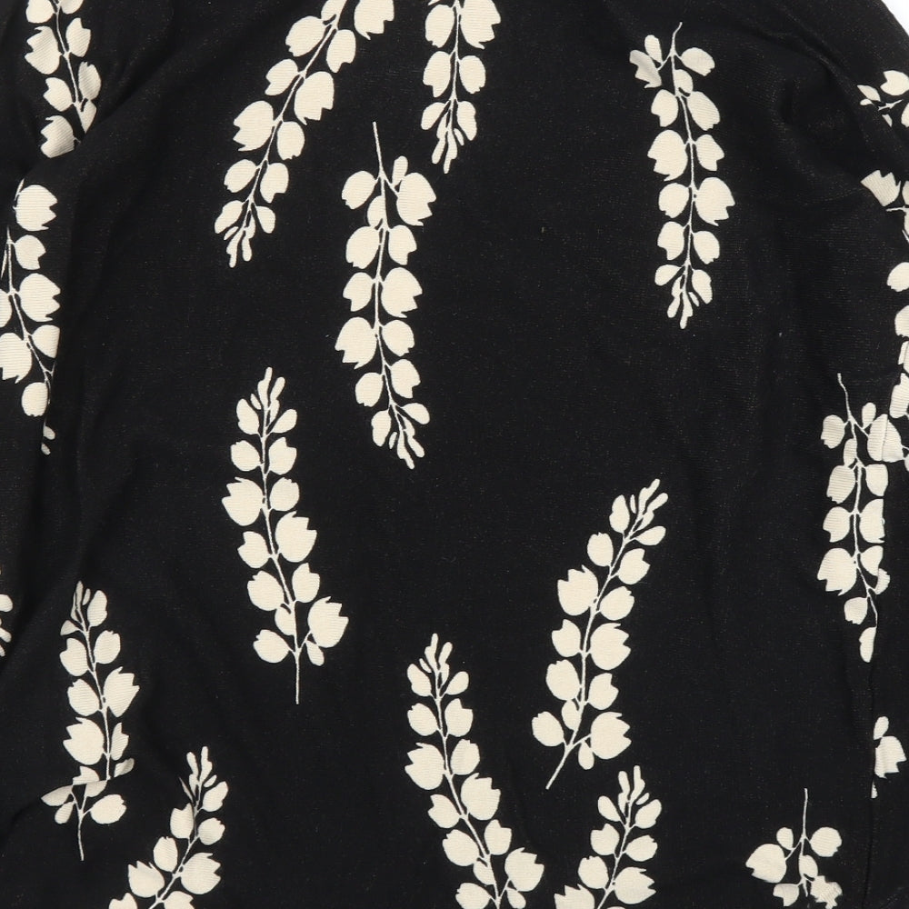 Debenhams Womens Black Floral  Pullover Jumper Size 16