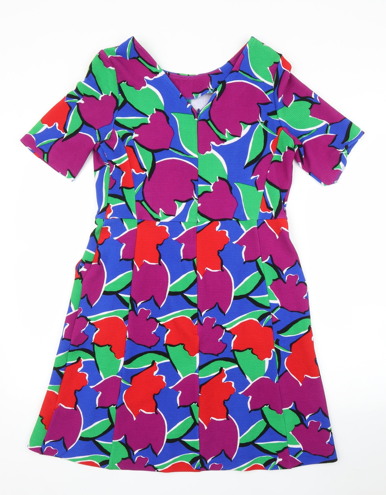 TU Womens Purple Floral  A-Line  Size 12