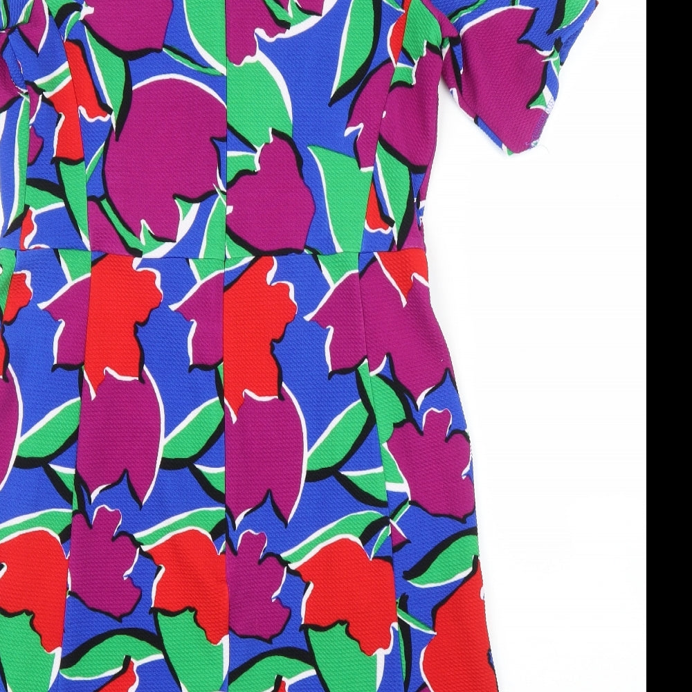 TU Womens Purple Floral  A-Line  Size 12