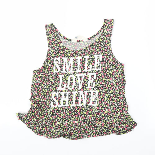 H&M Girls Pink Floral  Basic Tank Size 9 Years