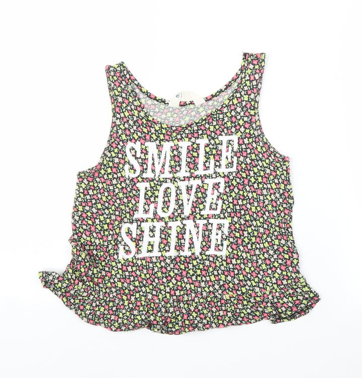 H&M Girls Pink Floral  Basic Tank Size 9 Years