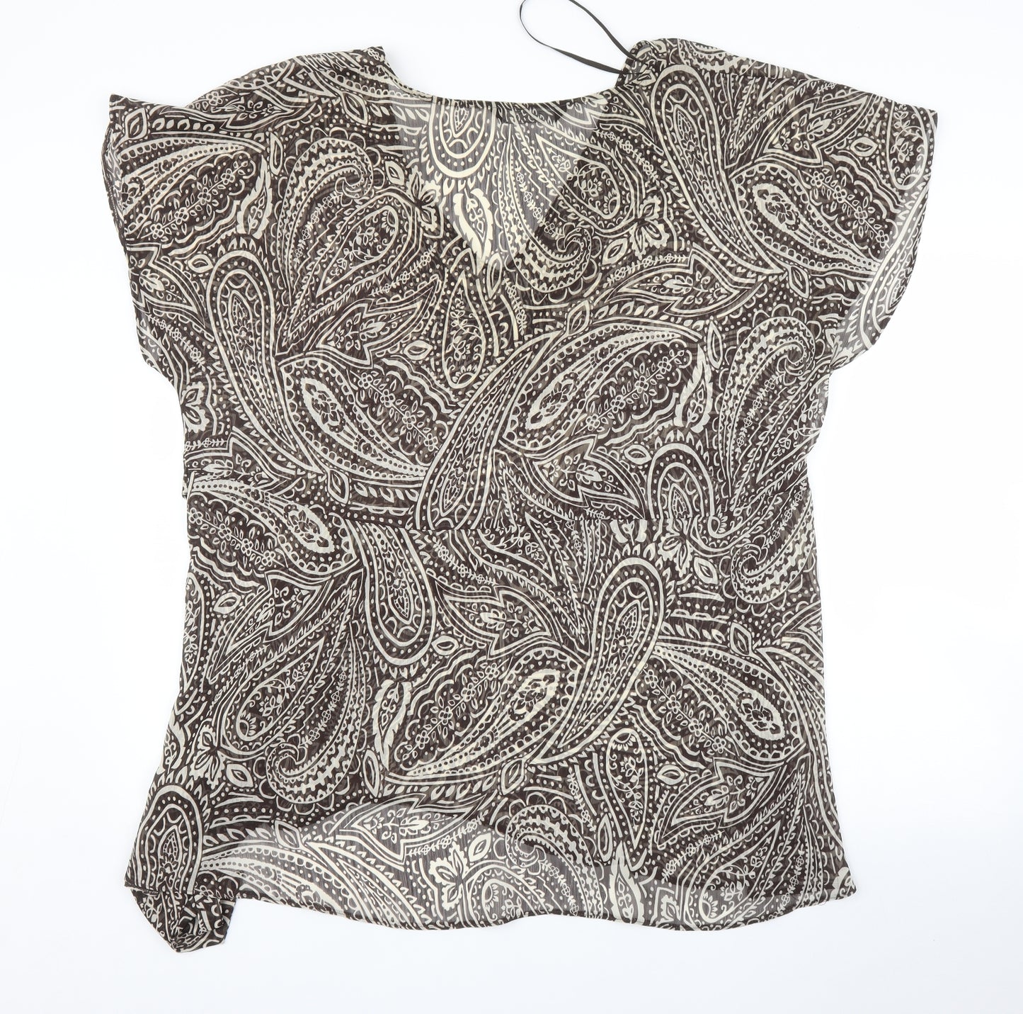 BM Womens Brown Paisley  Basic Blouse Size 24