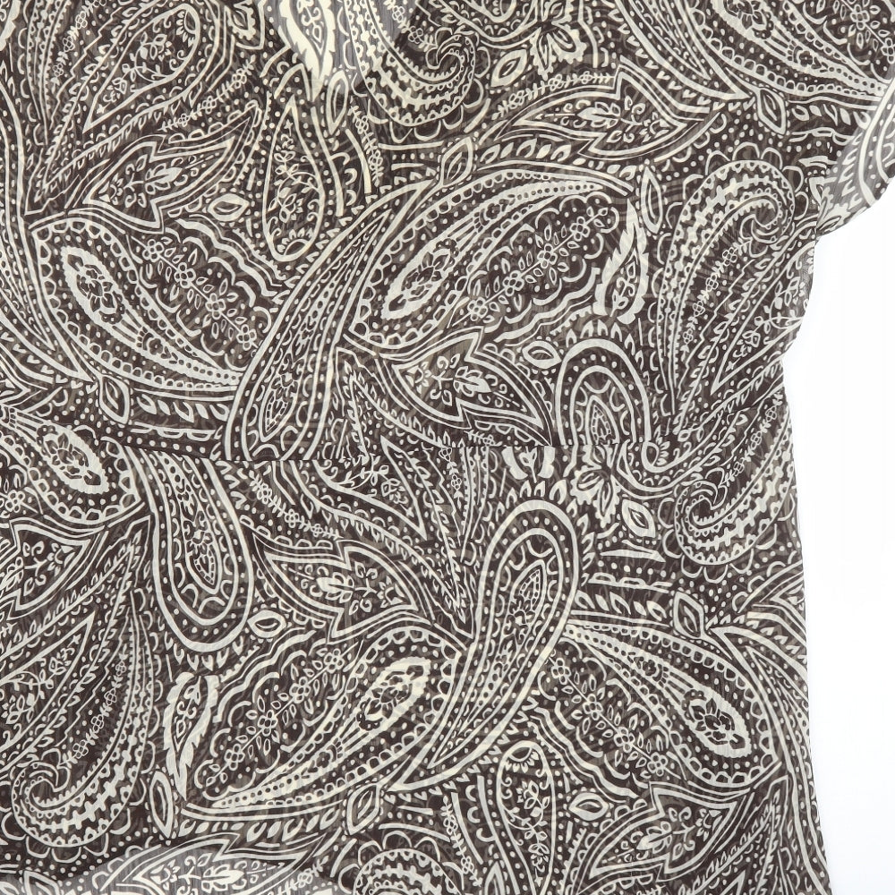 BM Womens Brown Paisley  Basic Blouse Size 24