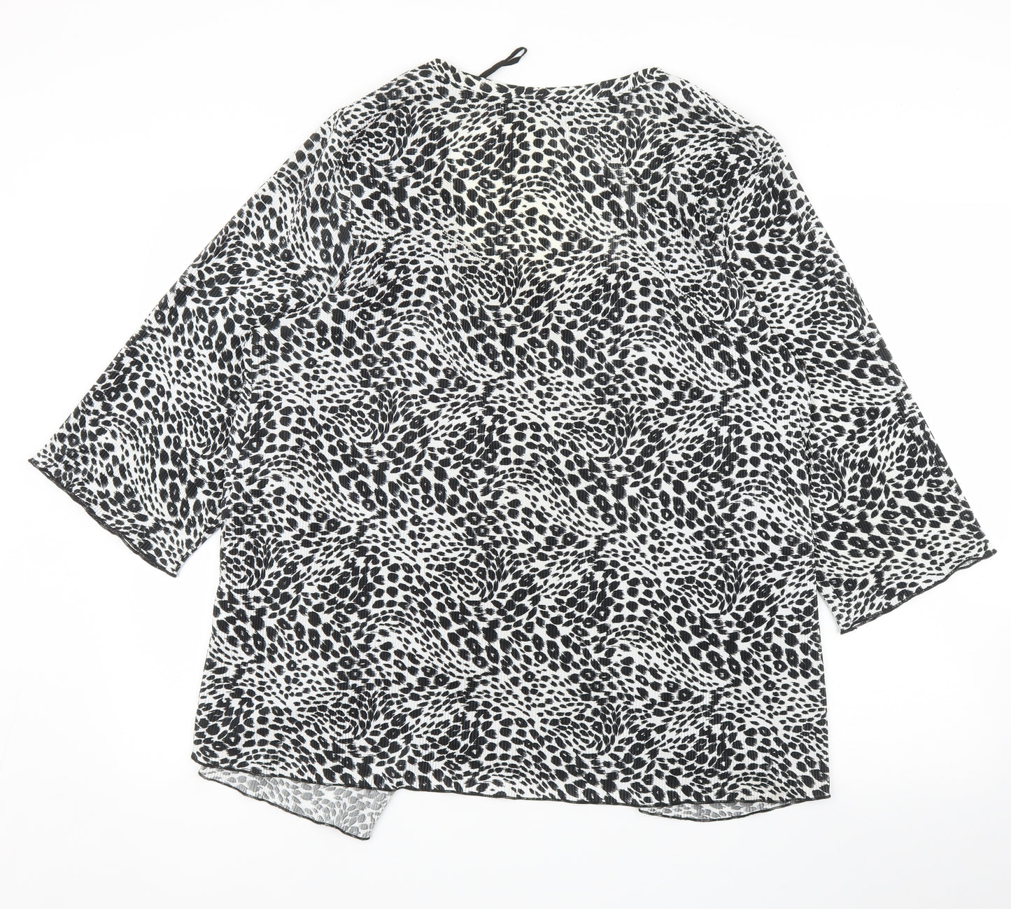 Evans Womens Black Animal Print  Basic Blouse Size 24  - Leopard print