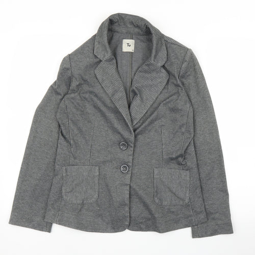 TU Womens Grey Spotted  Jacket Blazer Size 10