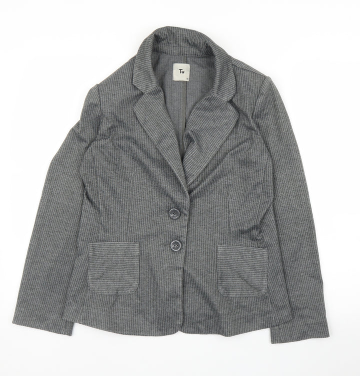 TU Womens Grey Spotted  Jacket Blazer Size 10