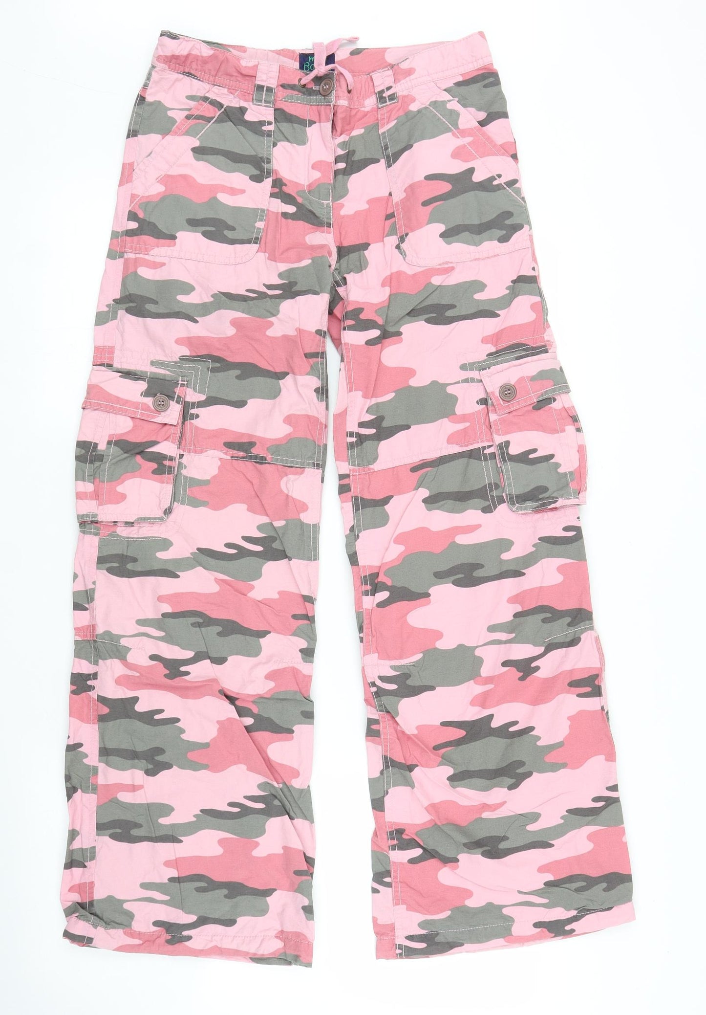 Mini Boden Girls Pink Camouflage  Cargo Trousers Size 13 Years
