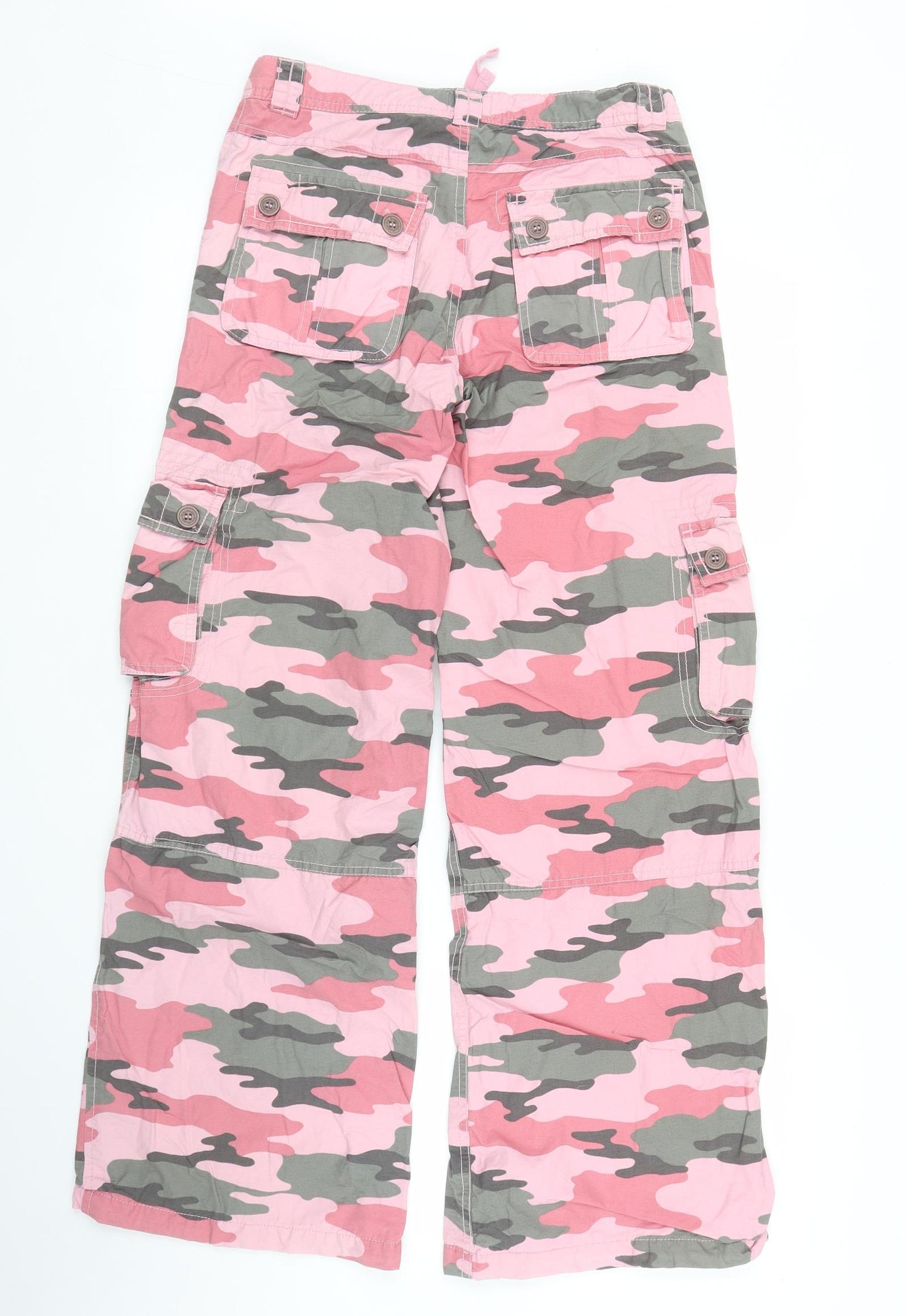 Mini Boden Girls Pink Camouflage  Cargo Trousers Size 13 Years