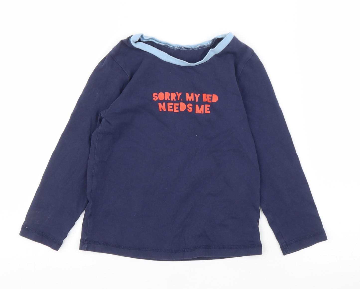 George Boys Blue Solid   Pyjama Set Size 4-5 Years