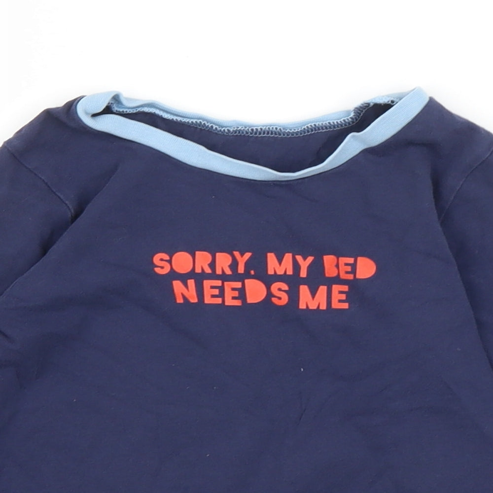 George Boys Blue Solid   Pyjama Set Size 4-5 Years